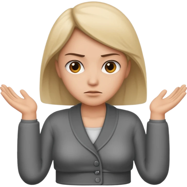 Blank stare face with shrug emoji