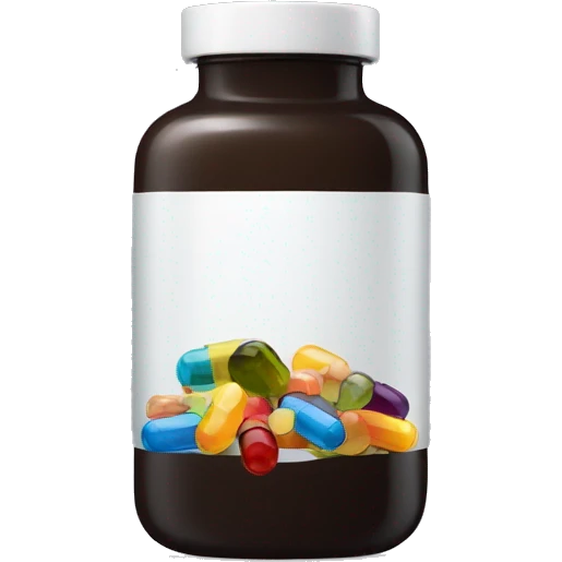 Dark glass bottle with supplements  emoji