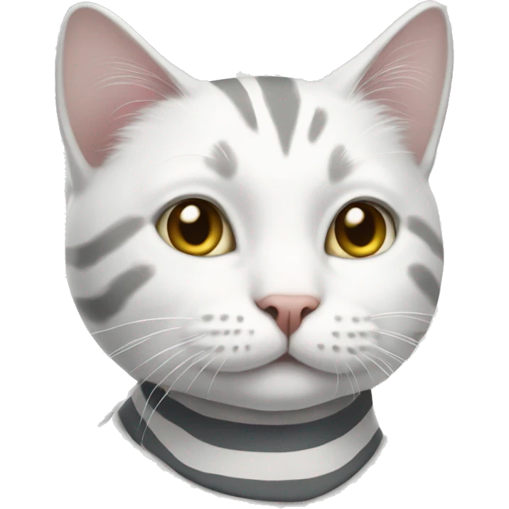 white cat with grey stripes emoji