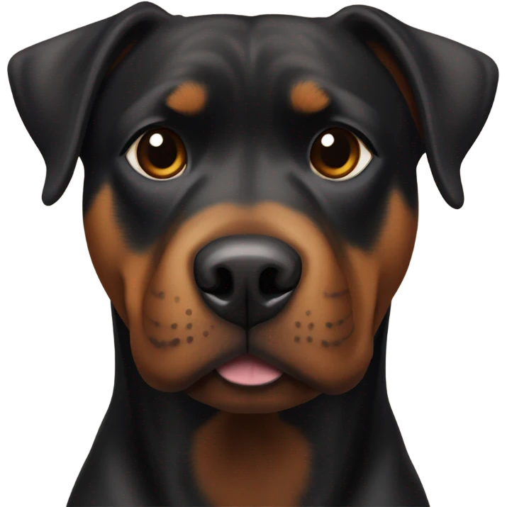 Black Rottweiler pitbull mix with small brown eyebrows emoji