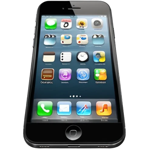 iPhone smartphone with touchscreen emoji