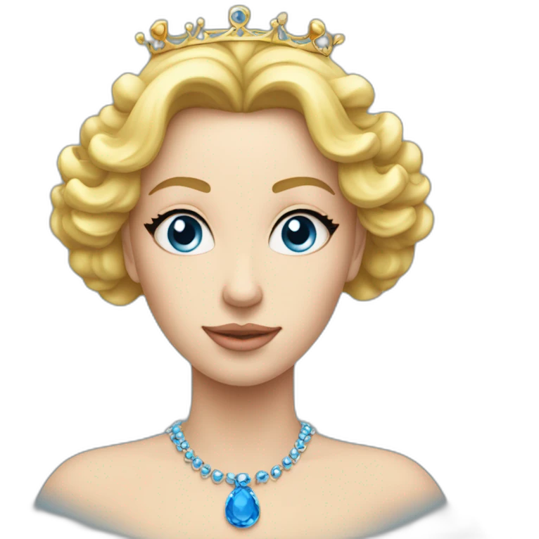 Une reine avec une couronne blonde au yeux bleu cheveux long emoji