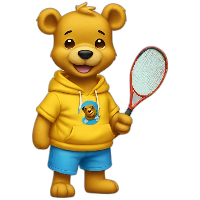 Winnie poo con tenis y sudadera azul emoji