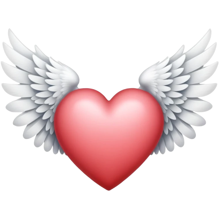 The heart is white with wings emoji