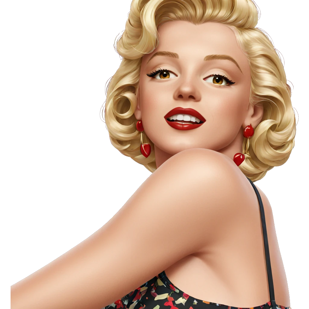 blonde girl in red earrings emoji