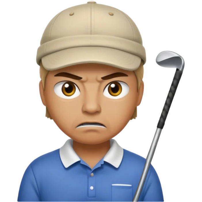 An angry golfer emoji