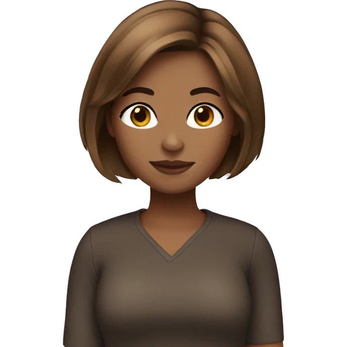Girl brown hair bob emoji