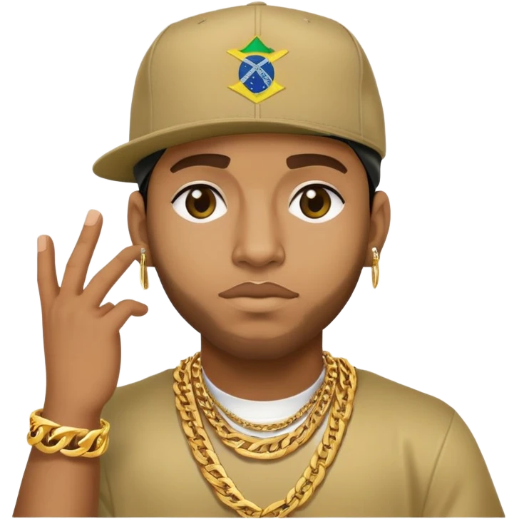 Brazilian rapper Chefin with cap and gold chain emoji