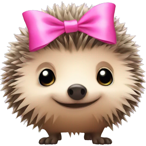hedgehog with a pink bow emoji