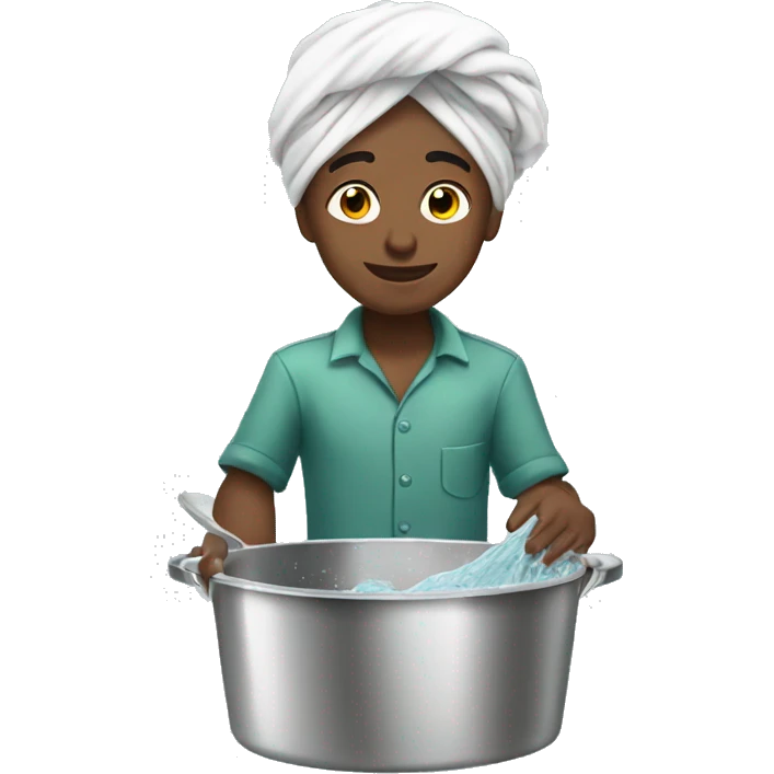 Turban boy washing dishes  emoji