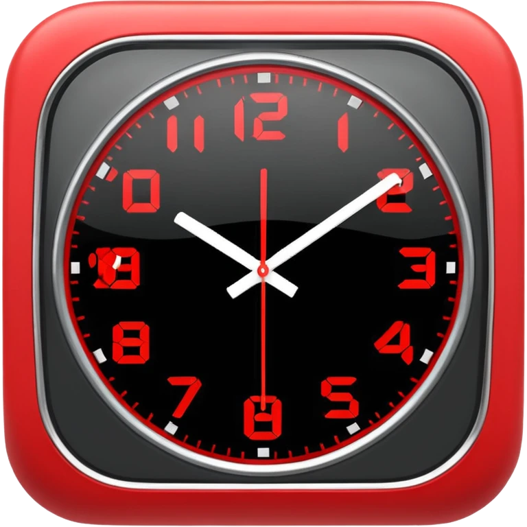 clock red modern emoji