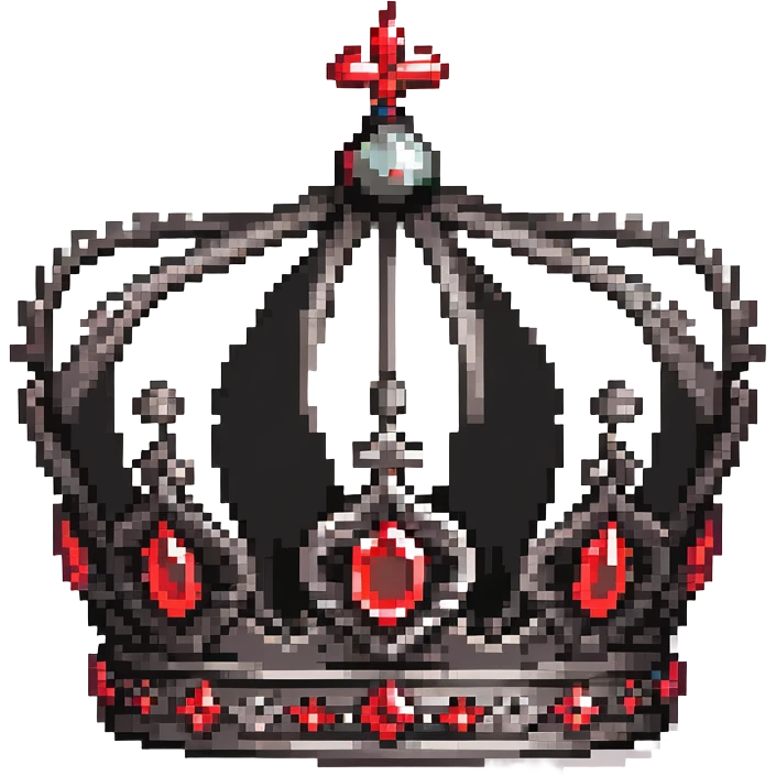ornate black crown with red gem accents emoji