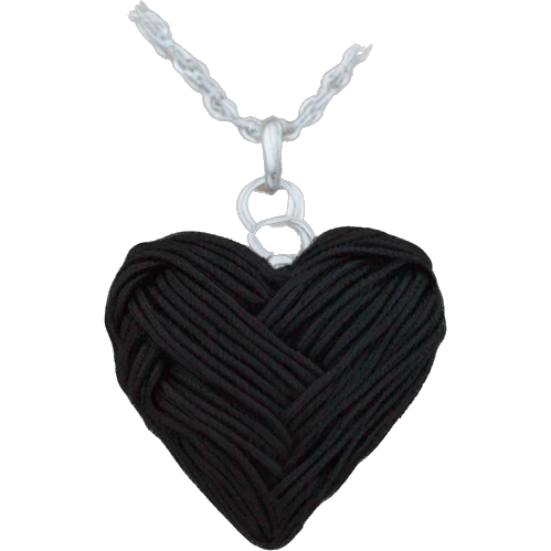 black string silver heart necklace emoji