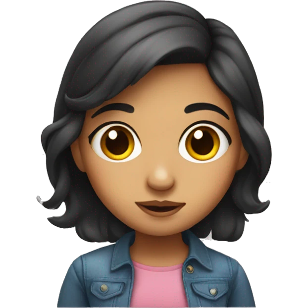 Cute hispanic girl with big eyes emoji