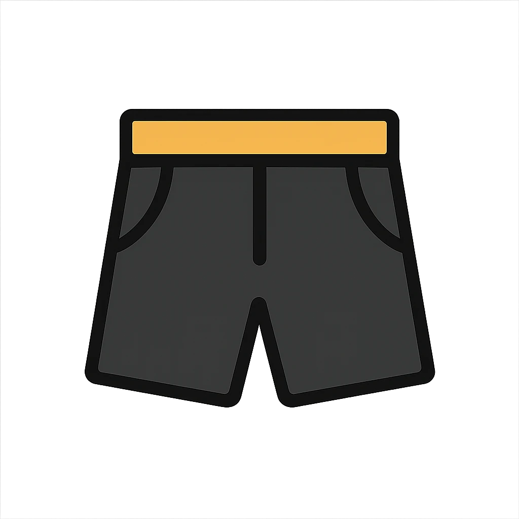 black shorts, flat icon style, minimal emoji