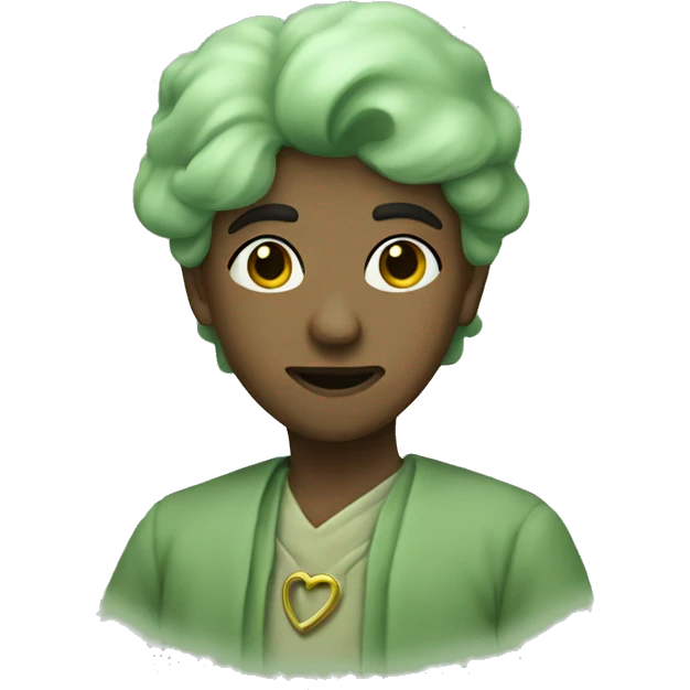 sage green heart  emoji
