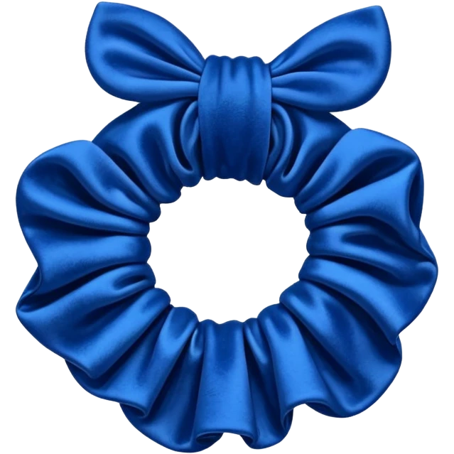 Scrunchie with blue velvet fabric emoji