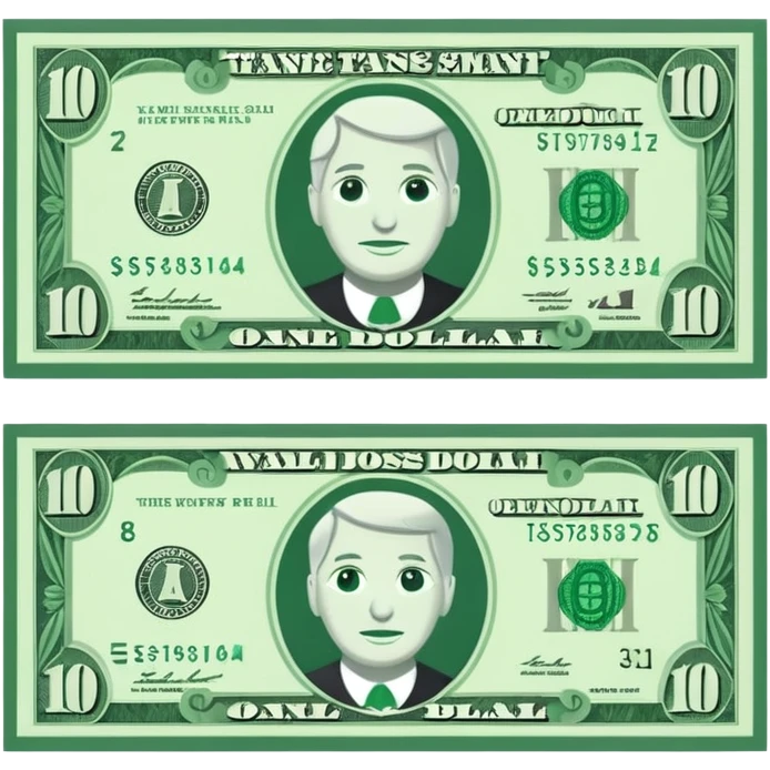 14 dollar bill flat emoji