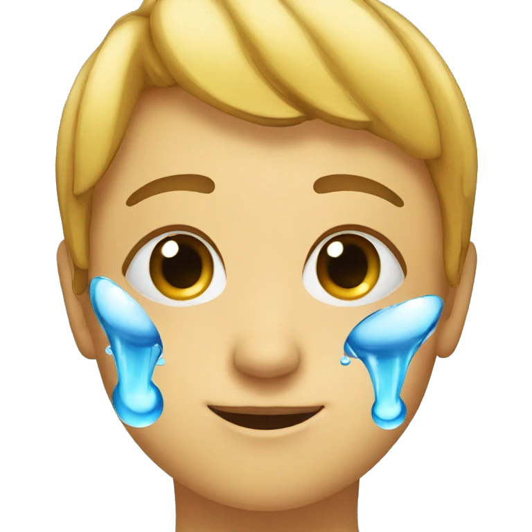 water droplet on face emoji