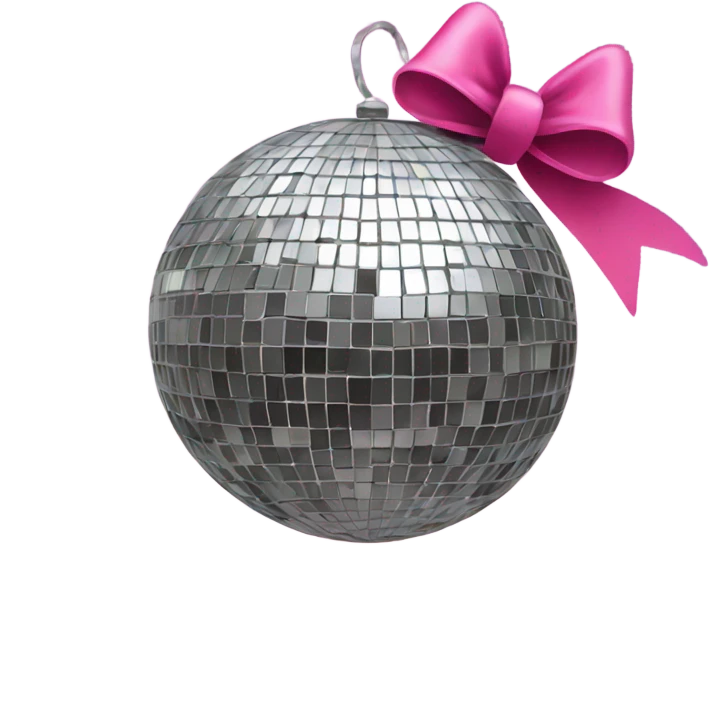 disco ball with pink bow emoji
