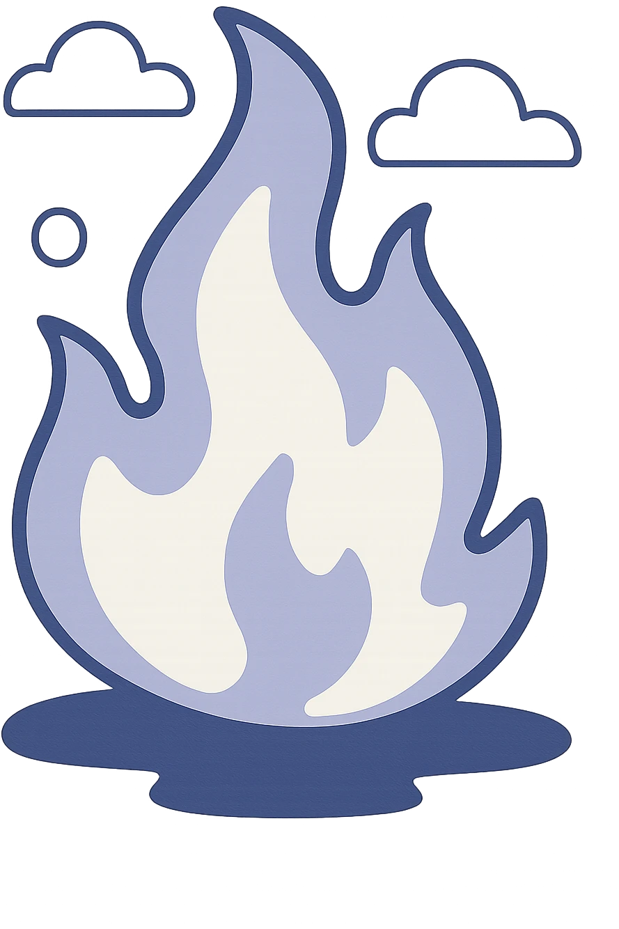 white fire, abstract, soft edges style emoji