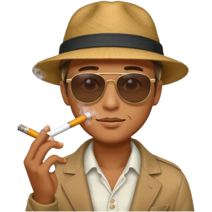 A man a smoking emoji
