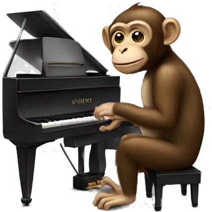 Monkey playing piano emoji