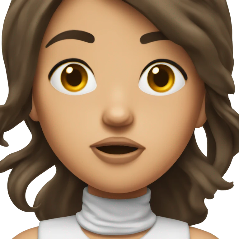 brunette girl that is super mad emoji