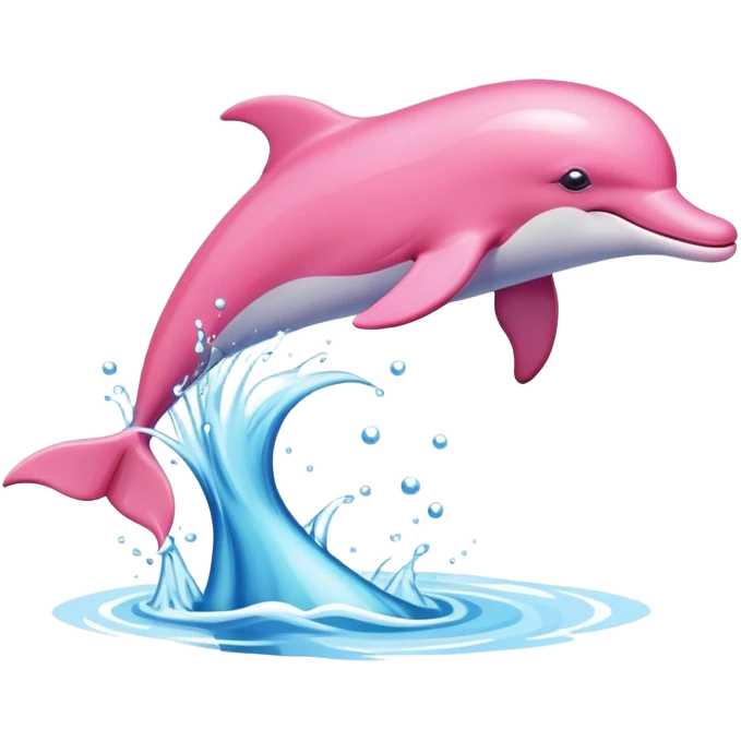 Pink dolphin jumping in the water emoji