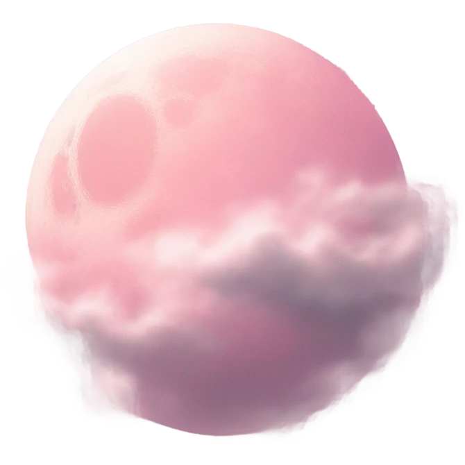 light pink moon with a bit of clouds emoji
