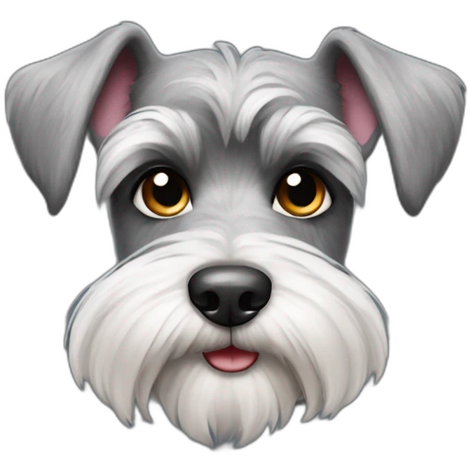 Adorable schnauzer dog with hearts in his eyes emoji