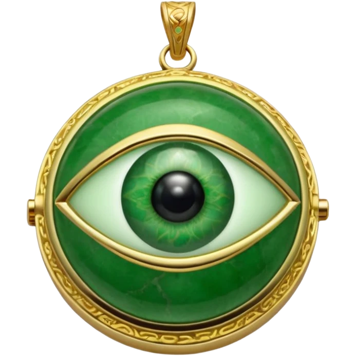 Eye shaped green locket  emoji