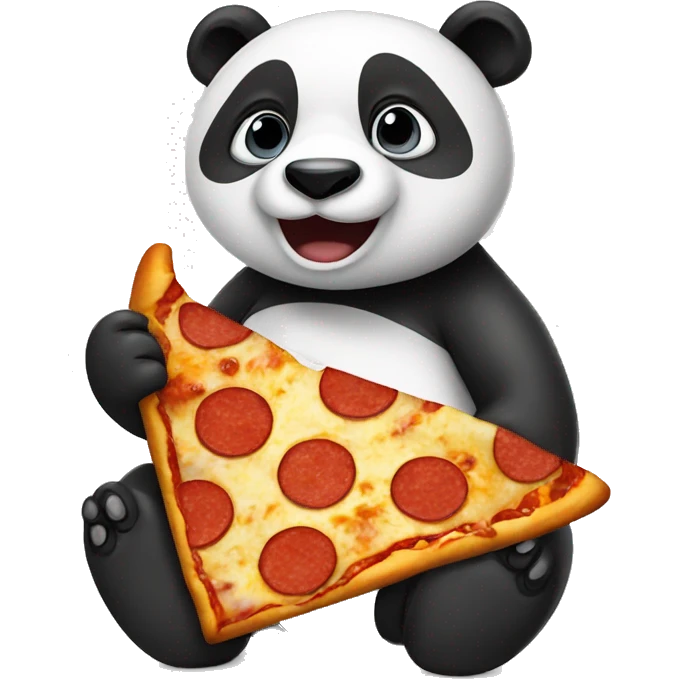 Panda eat Pizza emoji