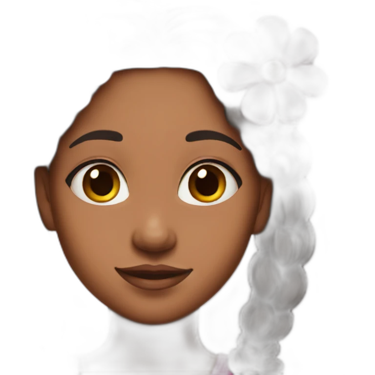 girl with a pink flower in her hair emoji