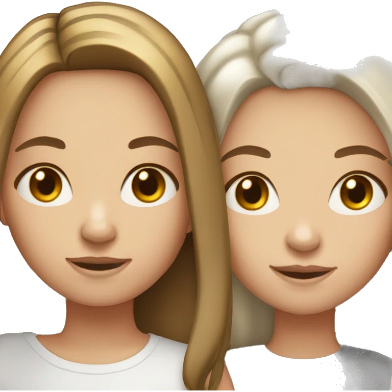 two white brown hair girls one shorter emoji