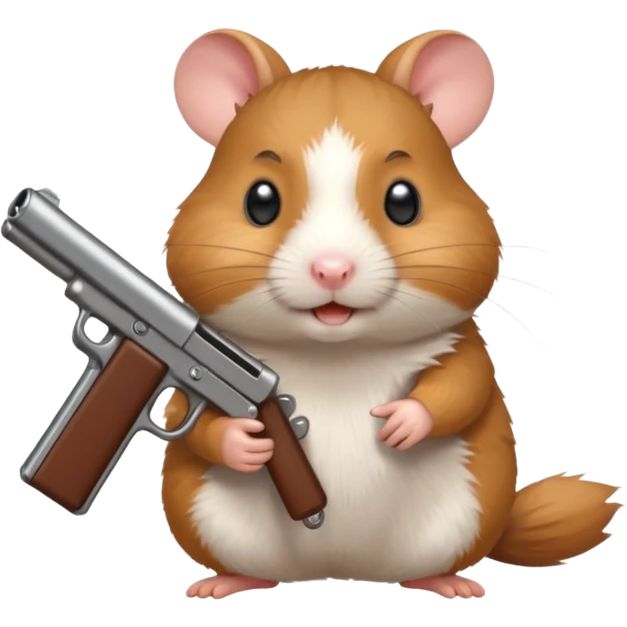 Hamster holding a gun emoji