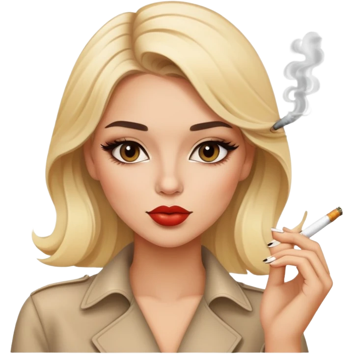blonde gorgeous girl with latina makeup smoking a cigarette  emoji