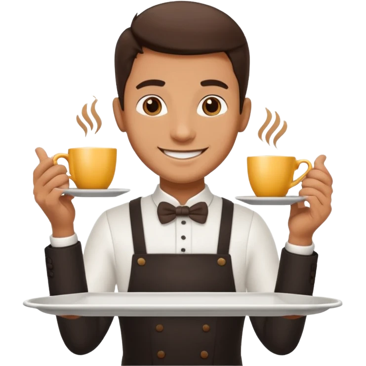 Cafe waiter man with tray emoji