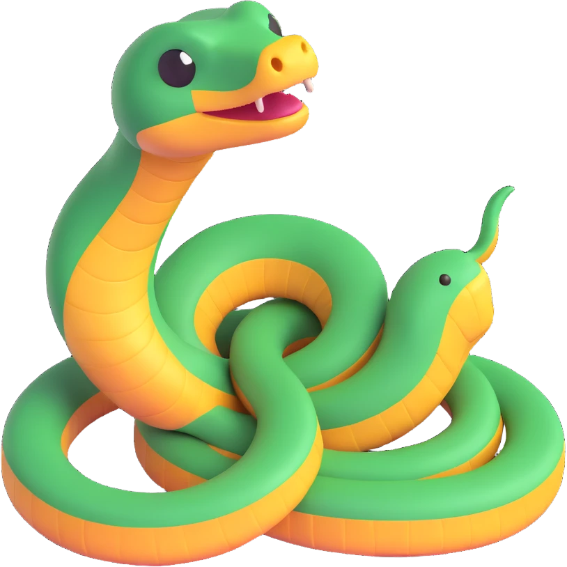 python regius detailed realistic,, full image flat  side profile front facing full  design in 3d soft l centered composition 
cartoon style 140x140 pixels emoji