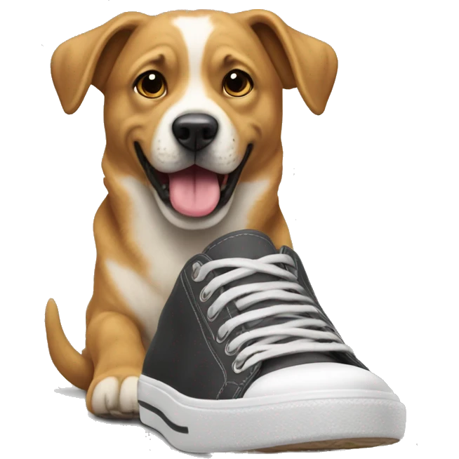 Perro con zapatos  emoji
