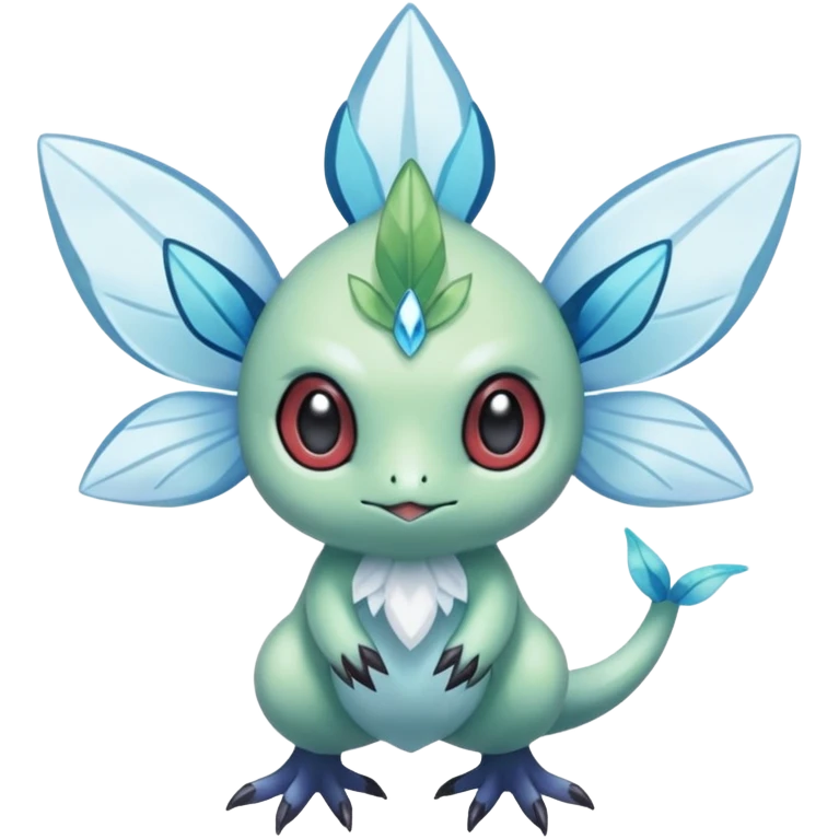 elemental icy floral ethereal glacial Axew-Rufflet-Brionne-Celebi-Pokémon-Fakémon-hybrid-creature emoji