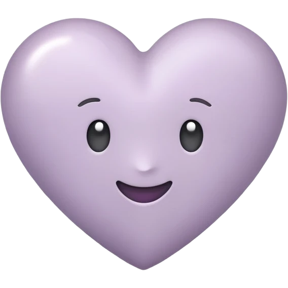 apple style emoji heart in pale grayish lavender, simple and soft emoji