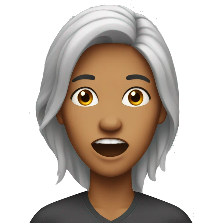 Woman freaking out because she has a beard emoji