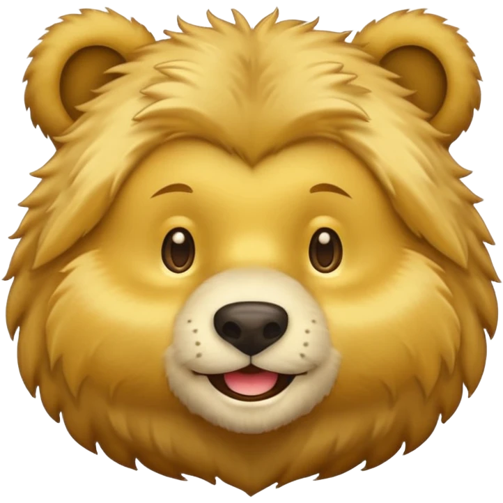 create a golden bear emoji just of the face using the style of microsoft bear emoji emoji