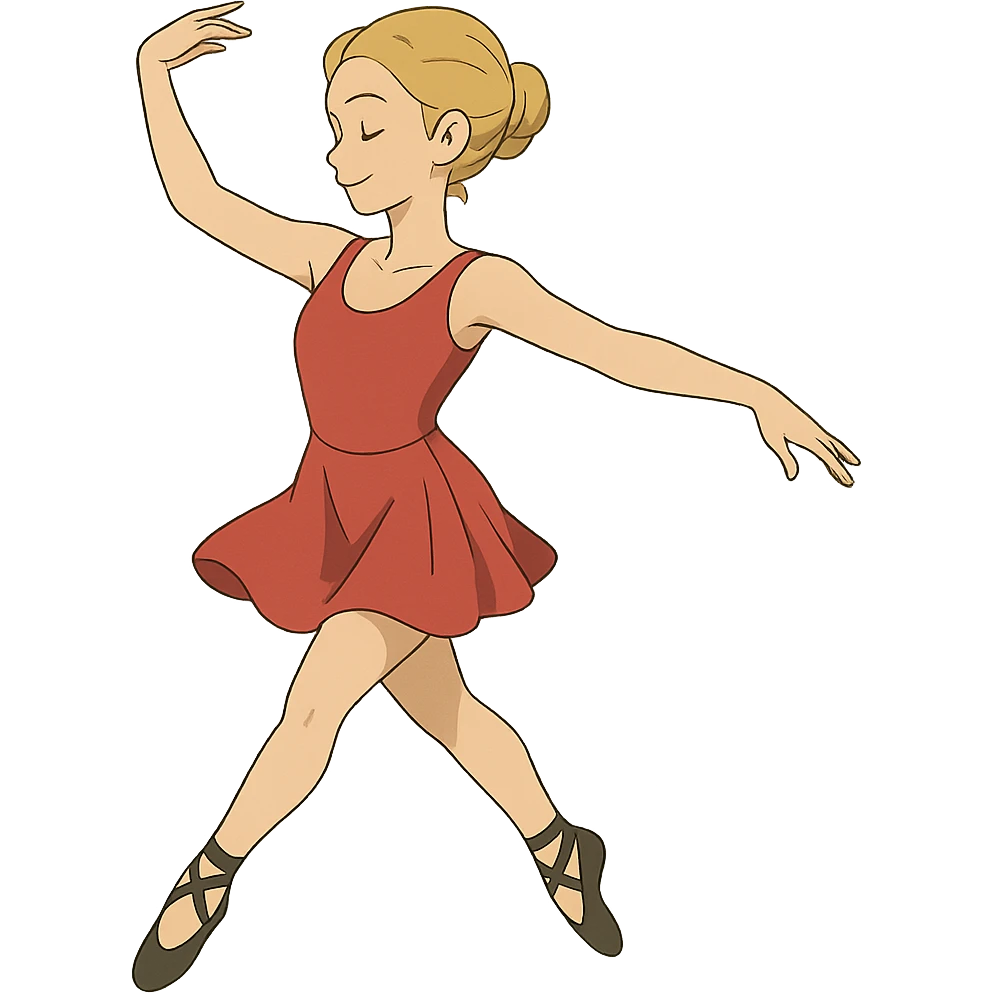 Dana Dawson with blond hair in a chignon, dance pose emoji