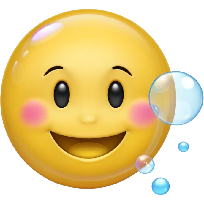 Smiley face blowing bubble emoji