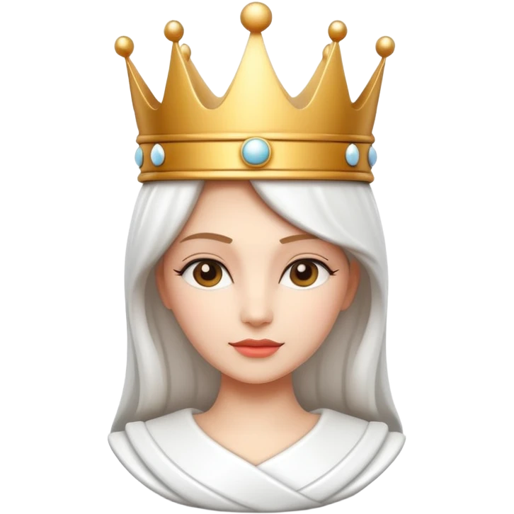 
chess queen piece object, elegant crown top, 3D cartoon, glossy material, soft shadow, mobile game icon style, centered, clean background, no text, no watermark
 emoji