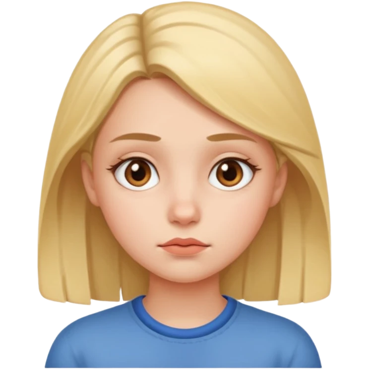 use this girl character, she is doing a thinking facial expression emoji