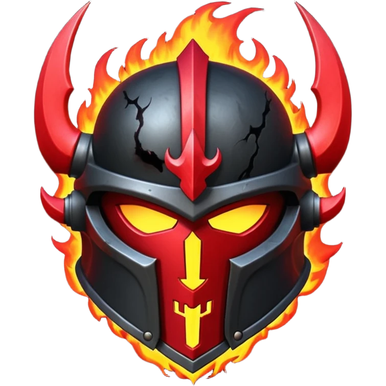 Ares armor object icon, black metal armor with deep crimson red highlights, ancient Greek style, battle scars, fiery glow, 3D cartoon, mobile game icon style, centered, clean background, no text, no watermark

 emoji