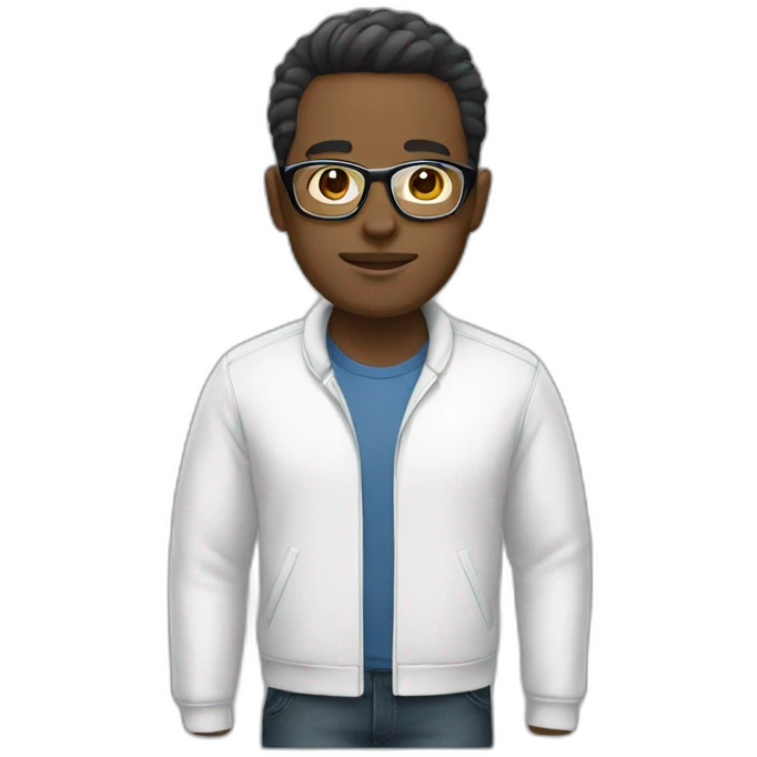 Men with white Glasses and white shoes emoji